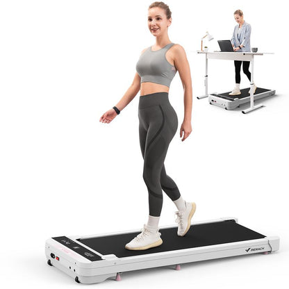 Fathersdaygif MERACH under Desk Treadmill, 2-In-1 Walking Pad for Walking and Jogging 2.5HP Low-Noise Treadmill with Remote Control Lanyard 265Lbs Weight Capacity
