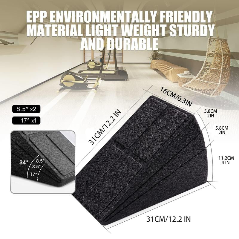 Squat Wedges Blocks, 3 Counts Non-Slip Incline Pilates Boards, Foot Wedges Foam Incline Boards, Leg Extensions for Home Workouts, Calf Stretch, Heel Squats, Gym Equipment, Exercise Mat, Gym Mat, Workout Equipment