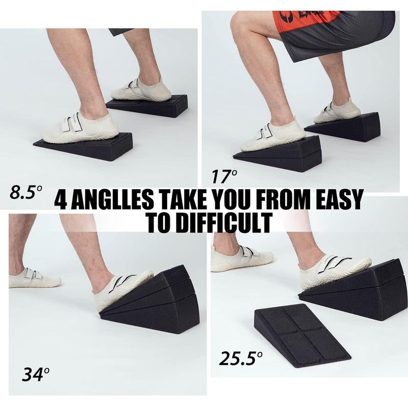 Squat Wedges Blocks, 3 Counts Non-Slip Incline Pilates Boards, Foot Wedges Foam Incline Boards, Leg Extensions for Home Workouts, Calf Stretch, Heel Squats, Gym Equipment, Exercise Mat, Gym Mat, Workout Equipment