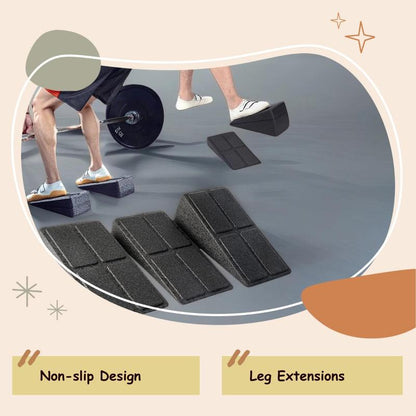 Squat Wedges Blocks, 3 Counts Non-Slip Incline Pilates Boards, Foot Wedges Foam Incline Boards, Leg Extensions for Home Workouts, Calf Stretch, Heel Squats, Gym Equipment, Exercise Mat, Gym Mat, Workout Equipment