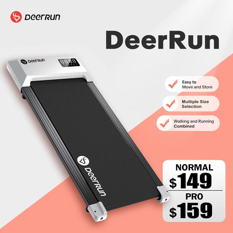 【Pitpat&Deerrun】Q1 Urban Walking Pad 2 in 1 under Desk Treadmill 2.5HP Low Noise Walking Pad Running Jogging Machine with Remote Control for Home Office, Lightweight Portable Desk Treadmill Installation Free Gold