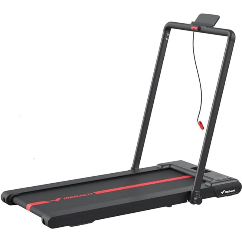 Fathersdaygif MERACH under Desk Treadmill, 2-In-1 Walking Pad for Walking and Jogging 2.5HP Low-Noise Treadmill with Remote Control Lanyard 265Lbs Weight Capacity